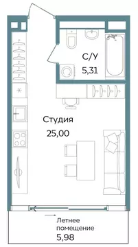 Квартира-студия: Республика Крым, Саки, курортный кластер Темпо (36.29 ...