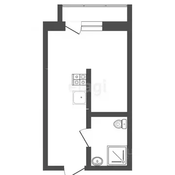 Студия Тюменская область, Тюмень ул. Краснооктябрьская, 16к1 (25.0 м)