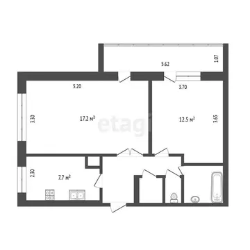 2-комнатная квартира: Тюмень, микрорайон Антипино, улица Будённого, 14 ...