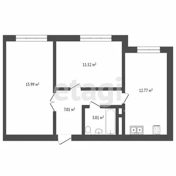 2-комнатная квартира: Торжок, 1-й переулок Металлистов, 11 (59 м)