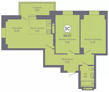 3-к кв. Ростовская область, Ростов-на-Дону Левенцовский мкр, ...