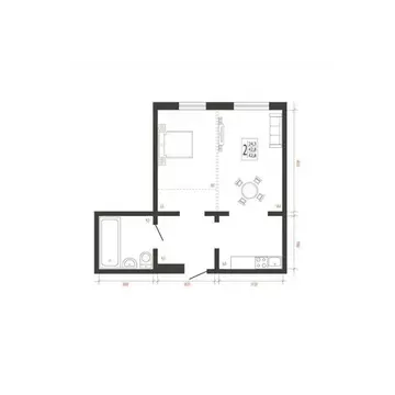 2-к кв. Иркутская область, Иркутск Сарафановская ул. (42.8 м)