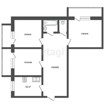 3-к кв. Ярославская область, Рыбинск бул. 200 лет Рыбинска, 5 (60.3 м)