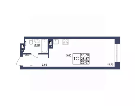 Студия Башкортостан, Уфа Космос жилой комплекс, лит1 (29.05 м)