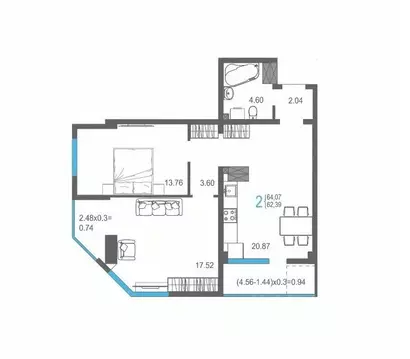 2-к кв. Крым, Ялта ул. Кирова, 155Ак1 (64.07 м)