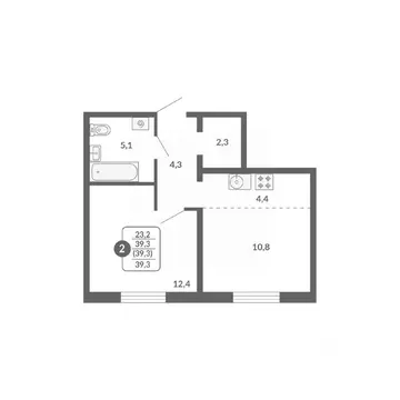 2-к кв. Кировская область, Киров ул. Пушкина, 25 (39.3 м)