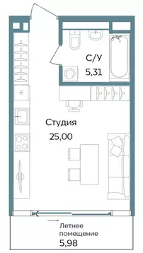 Квартира-студия: Республика Крым, Саки, курортный кластер Темпо (36.29 ...