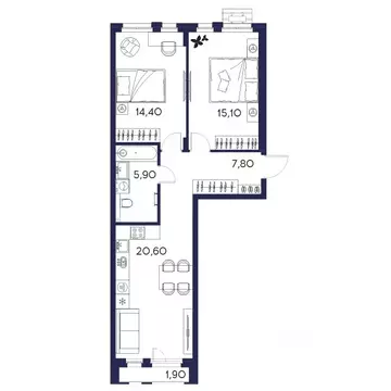 2-к кв. Пензенская область, Пенза Засурье мкр, Лес жилой комплекс ...