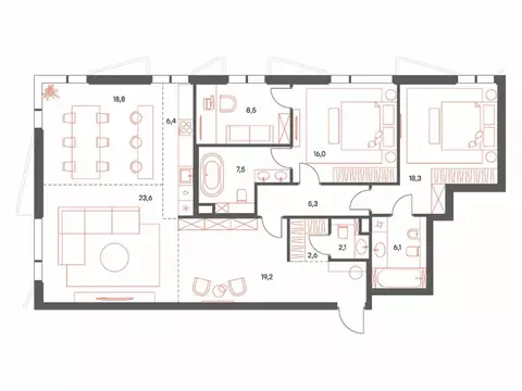 5-комнатная квартира: Москва, Саввинская набережная, 17 (134.4 м)