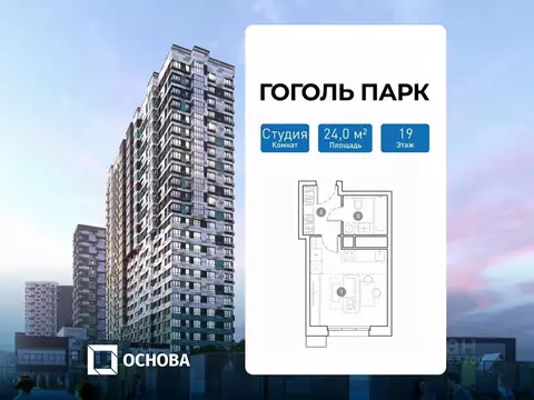 Студия Московская область, Люберцы ул. Гоголя, 3 (24.0 м)
