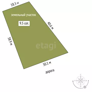 Участок в село Кременкуль, Бирюзовый переулок (9.5 м)