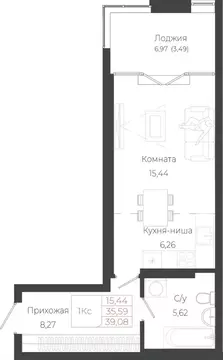 1-к кв. Алтай, Майминский район, с. Майма ул. Энергетиков (39.07 м)