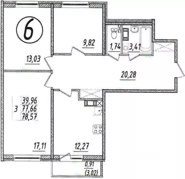 3-к кв. Ленинградская область, Всеволожский район, Кузьмоловский пгт ...