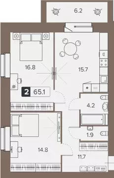 2-к кв. Брянская область, Брянск пер. 22-го съезда КПСС, 63 (67.3 м)