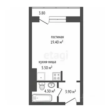 Студия Красноярский край, Красноярск ул. Спандаряна, 1 (36.9 м)