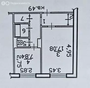 1-комнатная квартира: Старый Оскол, микрорайон Будённого, 6 (39 м)