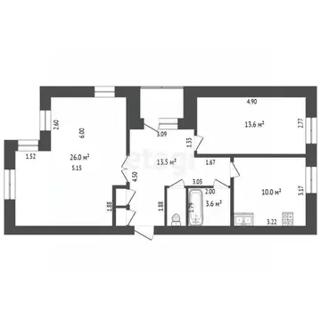2-к кв. Кемеровская область, Кемерово ул. Патриотов, 38 (69.1 м)