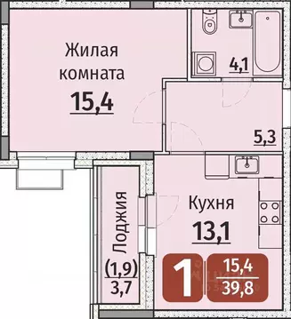 1-к кв. Чувашия, Чебоксары ул. Энергетиков (41.65 м)