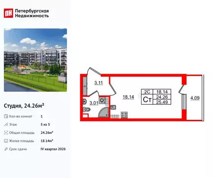 Квартира-студия: Санкт-Петербург, Московский район, муниципальный ...