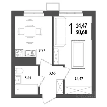 1-к кв. Башкортостан, Уфа Глумилино жилрайон, Холмогоры жилой комплекс ...