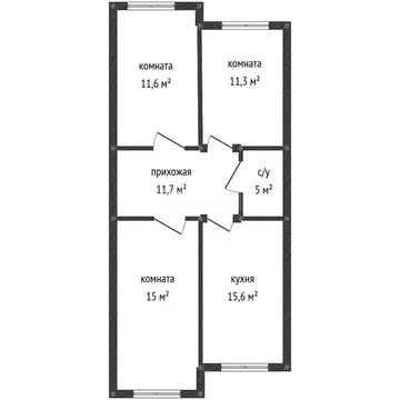 3-комнатная квартира: Новая Адыгея, Береговая улица, 1к8 (70.2 м)