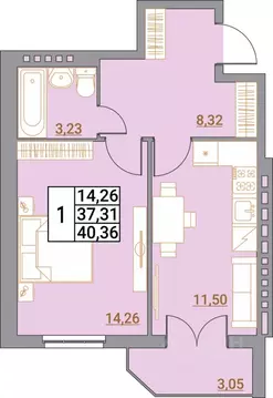 1-к кв. Ростовская область, Шахты пер. Бродского, 8 (42.03 м)