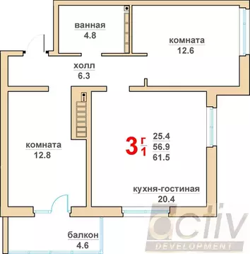 2-к кв. Свердловская область, Верхняя Пышма Гранд Успенский жилой ...