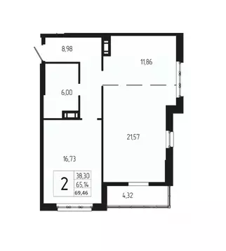 2-к кв. Волгоградская область, Волгоград бул. 30-летия Победы, 30 ...