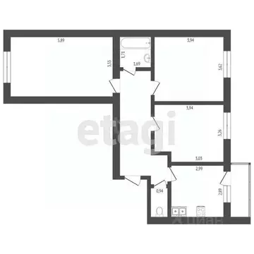 3-к кв. Тюменская область, Тобольск Базарная пл., 22 (69.4 м)