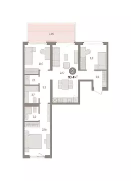 3-комнатная квартира: Екатеринбург, Торфяной переулок, 10 (93.4 м)