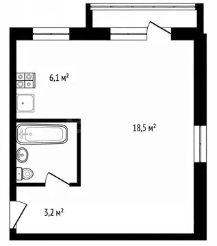 1-к кв. Ярославская область, Ярославский муниципальный округ, пос. ...