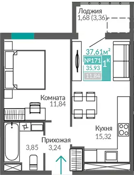 1-комнатная квартира: Симферополь, Киевский район, микрорайон Крымская ...