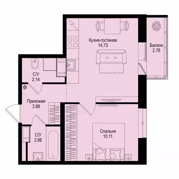 1-комнатная квартира: Всеволожский район, Заневское городское ...