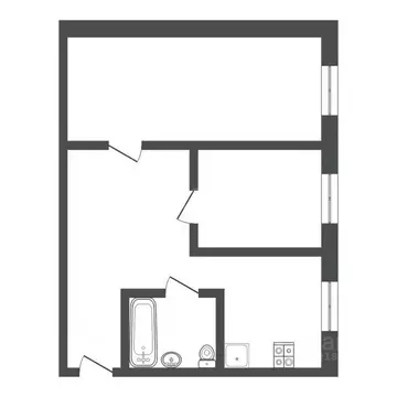 2-к кв. Тульская область, Тула городской округ, пос. Рассвет 5 (41.0 ...