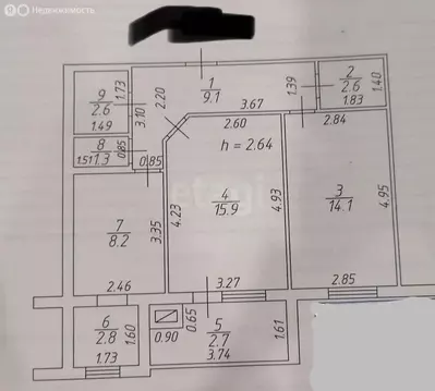 2-комнатная квартира: Казань, проспект Победы, 222 (56.6 м)