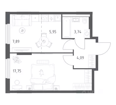 1-к кв. Башкортостан, Уфа ул. Минигали Губайдуллина, 8к9 (39.42 м)