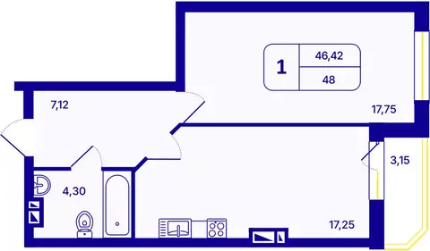 1-комнатная квартира: Новосибирск, Кировский район, Северо-Чемской ...
