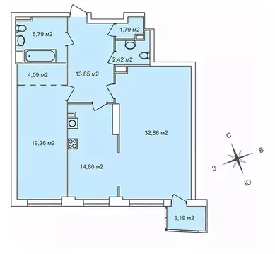 2-к кв. Нижегородская область, Нижний Новгород Сенная пл., 1 (95.6 м)
