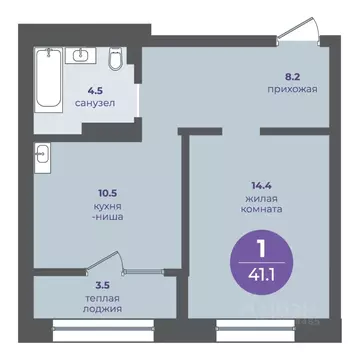 1-к кв. Красноярский край, Красноярск ул. Кутузова (37.6 м)