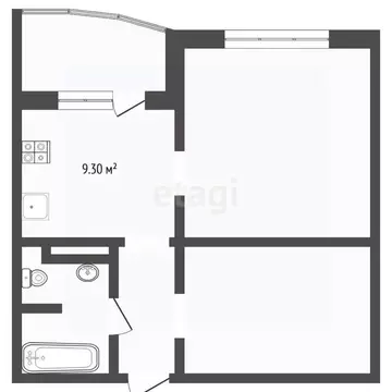 2-к кв. Тюменская область, Тюмень ул. Павла Шарова, 3 (40.9 м)