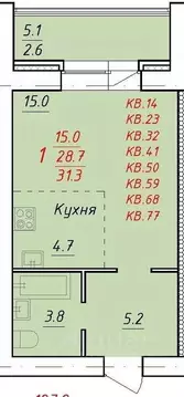 1-к кв. Алтайский край, Новоалтайск Индустриальная ул., 18А (31.3 м)