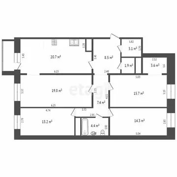 4-комнатная квартира: Новый Уренгой, район Южная Жилая Часть, ...