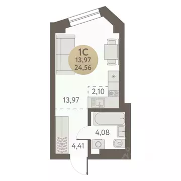 Студия Новосибирская область, Новосибирск Урбан Пикс жилой комплекс ...