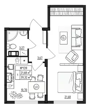 1-к кв. Ленинградская область, Гатчинский муниципальный округ, д. ...