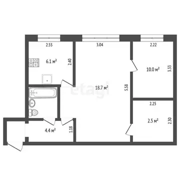 2-комнатная квартира: Петропавловск-Камчатский, проспект 50 лет ...