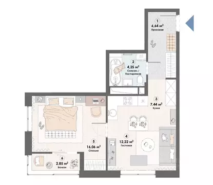 1-к кв. Московская область, Пушкино Надсоновский туп. (49.49 м)