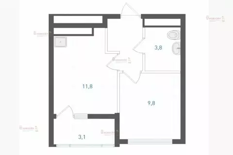 1-комнатная квартира: Екатеринбург, улица Крауля, 107/2 (32 м)