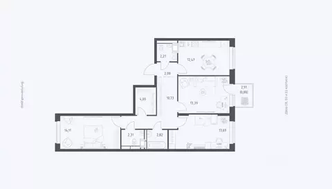 3-к кв. Москва ул. Алхимовская, 1к4 (78.7 м)