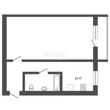 1-комнатная квартира: Тюмень, проезд Геологоразведчиков, 26 (31.2 м)