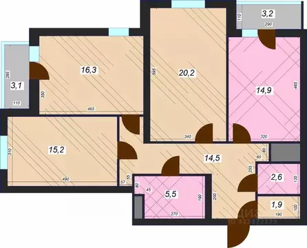 3-к кв. Свердловская область, Екатеринбург ул. 8 Марта, 202/4 (90.1 м)